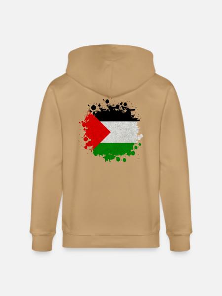 Palestine Blob / Flag Gift - Stanley/Stella Cultivator Organic Zip Hoodie - latte