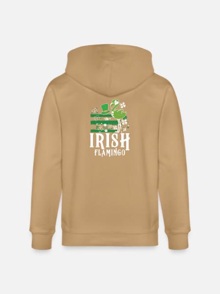 Irish flamingo - Stanley/Stella Cultivator Organic Zip Hoodie - latte