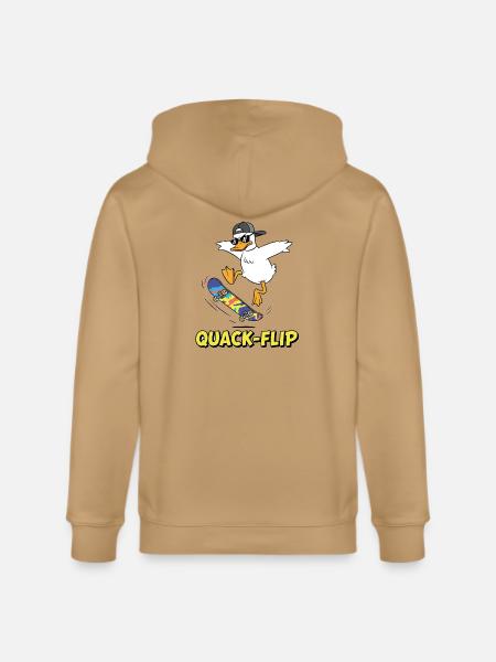 Funny Duck Skater - Stanley/Stella Cultivator Organic Zip Hoodie - latte