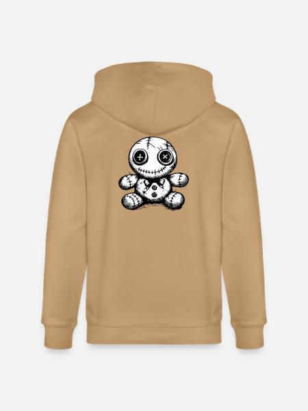 Stitched doll Noir - Stanley/Stella Cultivator Organic Zip Hoodie - latte