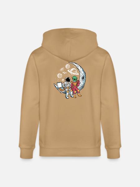 Cosmic Pizza Break - Stanley/Stella Cultivator Organic Zip Hoodie - latte