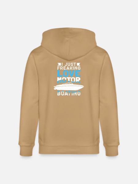 Motorboat Love Motor Boating - Stanley/Stella Cultivator Organic Zip Hoodie - latte