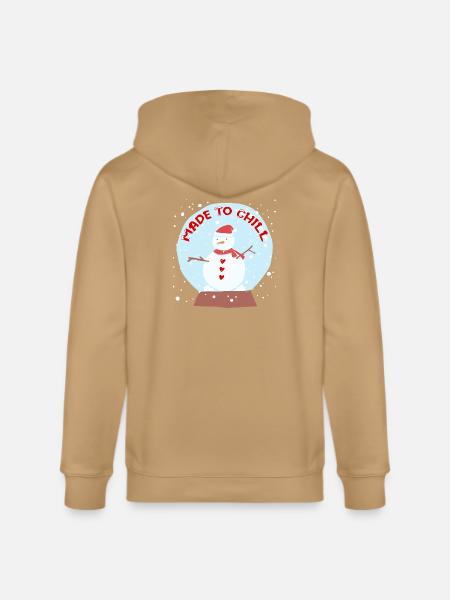Snowman - Stanley/Stella Cultivator Organic Zip Hoodie - latte