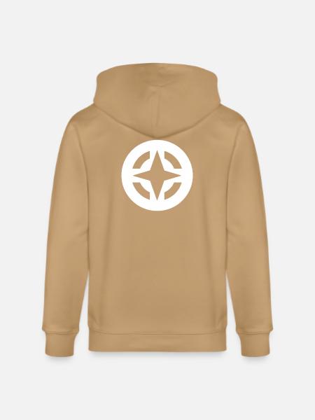 Compass Star Circular Emblem - Stanley/Stella Cultivator Organic Zip Hoodie - latte