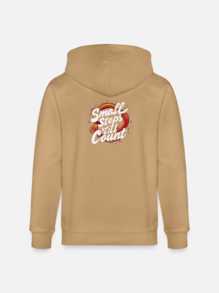 Small Steps Still Count - Stanley/Stella Cultivator Organic Zip Hoodie - latte