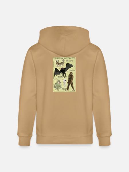North American Cryptids Poster - Stanley/Stella Cultivator Organic Zip Hoodie - latte