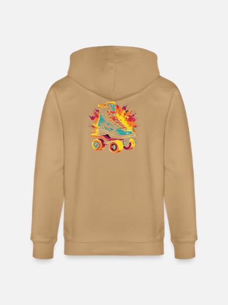 Roller Skates Splotch - Stanley/Stella Cultivator Organic Zip Hoodie - latte