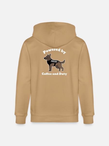 t-shirt-design-featuring-a-smiling-police dog - Stanley/Stella Cultivator Organic Zip Hoodie - latte