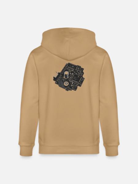 Circuitboard Noir - Stanley/Stella Cultivator Organic Zip Hoodie - latte