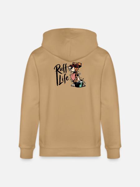 Splashy Sunglasses Pup - Stanley/Stella Cultivator Organic Zip Hoodie - latte