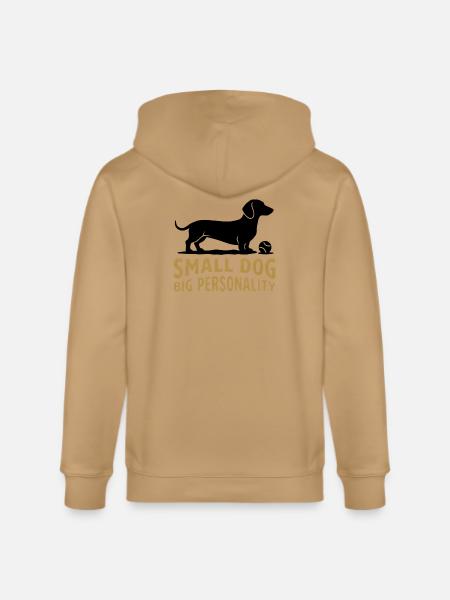 Small Dog Big Personality - Stanley/Stella Cultivator Organic Zip Hoodie - latte