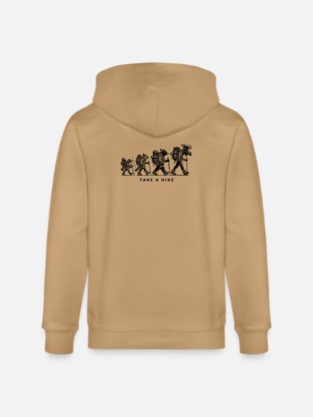Midnight Silhouette Minimal Tee - Stanley/Stella Cultivator Organic Zip Hoodie - latte