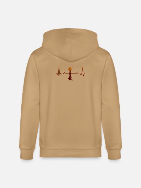 Heartbeat Dancer Silhouette - Stanley/Stella Cultivator Organic Zip Hoodie - latte