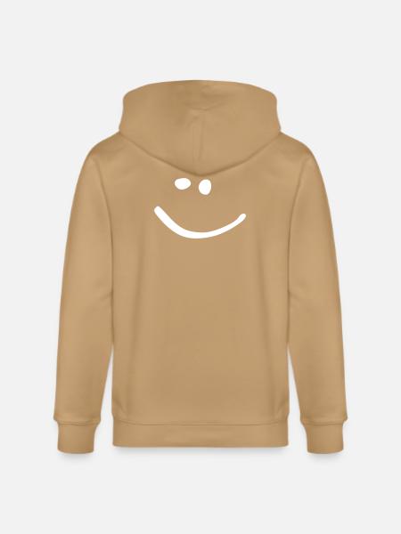 Smiley Face - Stanley/Stella Cultivator Organic Zip Hoodie - latte