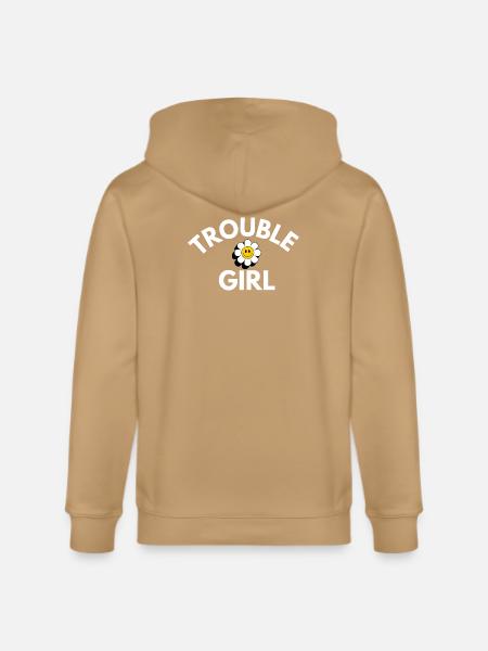 Trouble Girl Daisy Smile - Stanley/Stella Cultivator Organic Zip Hoodie - latte