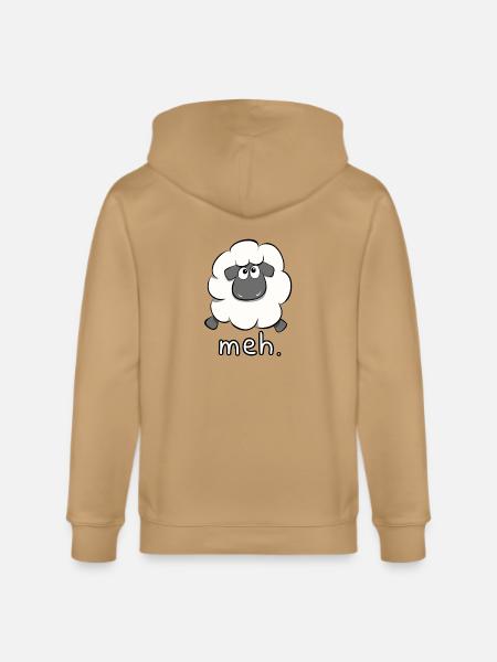 Meh Sheep Cartoon - Stanley/Stella Cultivator Organic Zip Hoodie - latte
