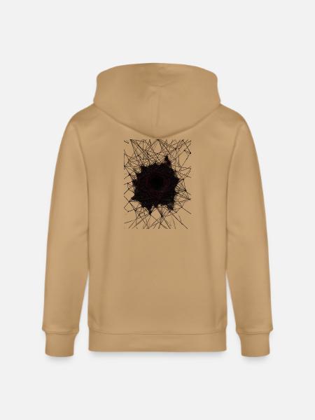 Dark Vortex Web Mandala - Stanley/Stella Cultivator Organic Zip Hoodie - latte