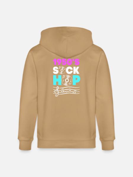 Retro Sock Hop Dancer - Stanley/Stella Cultivator Organic Zip Hoodie - latte