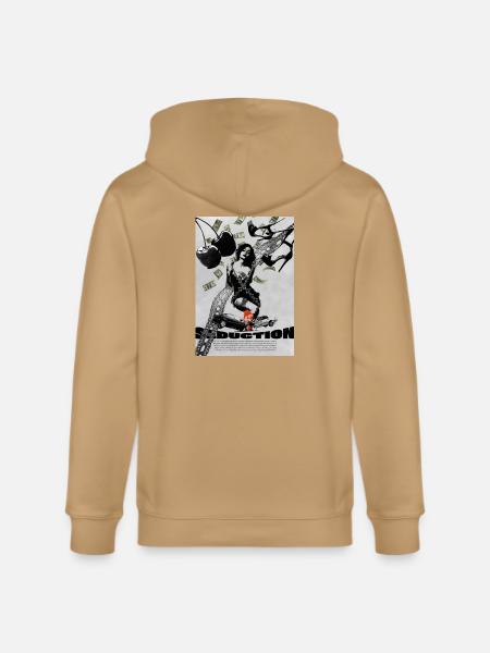 Pinup Noir Lace Seduction - Stanley/Stella Cultivator Organic Zip Hoodie - latte