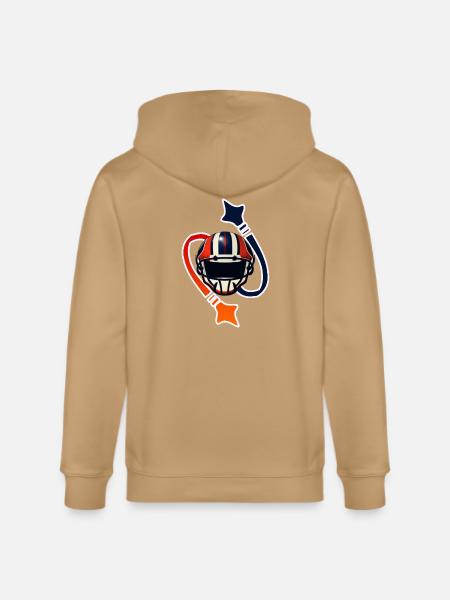 Patriotic Helmet Emblem - Stanley/Stella Cultivator Organic Zip Hoodie - latte