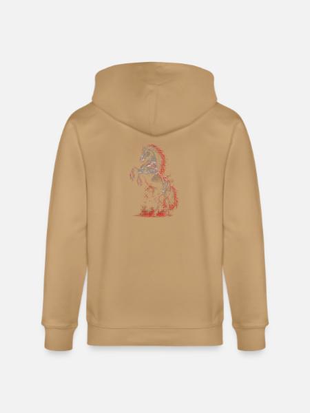 Crimson Blaze Stallion - Stanley/Stella Cultivator Organic Zip Hoodie - latte