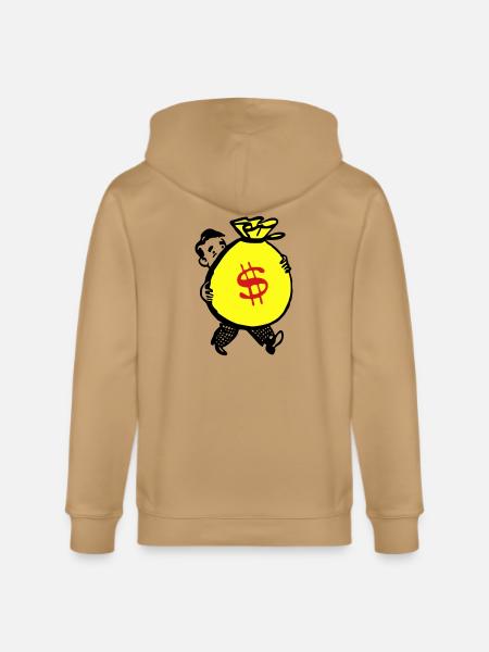 Money Bag - Stanley/Stella Cultivator Organic Zip Hoodie - latte
