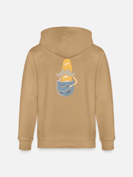 French Bread Baguette Bread Man - Stanley/Stella Cultivator Organic Zip Hoodie - latte