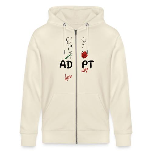 Retro Adopt Dont Shop Cute Puppy Rose Tee - Stanley/Stella Cultivator Organic Zip Hoodie