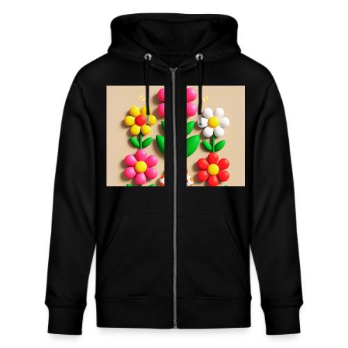 3D Flowers and Butterflies in Amber, Floral Design - Stanley/Stella Cultivator Organic Zip Hoodie