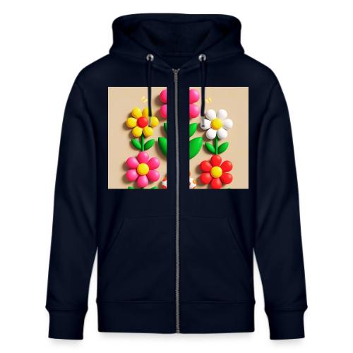 3D Flowers and Butterflies in Amber, Floral Design - Stanley/Stella Cultivator Organic Zip Hoodie
