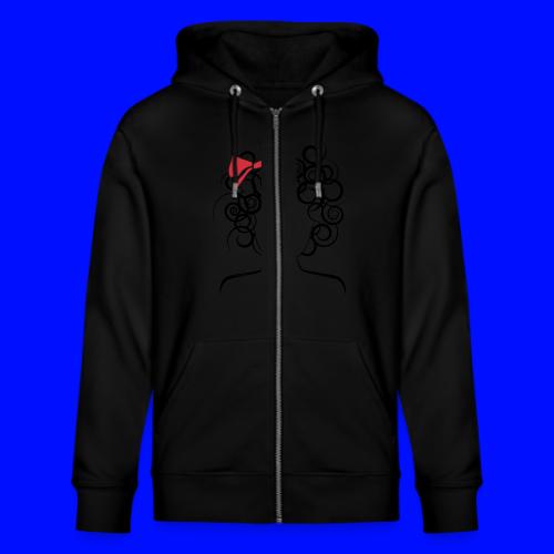 Curly Girl with Red Bow - Stanley/Stella Cultivator Organic Zip Hoodie