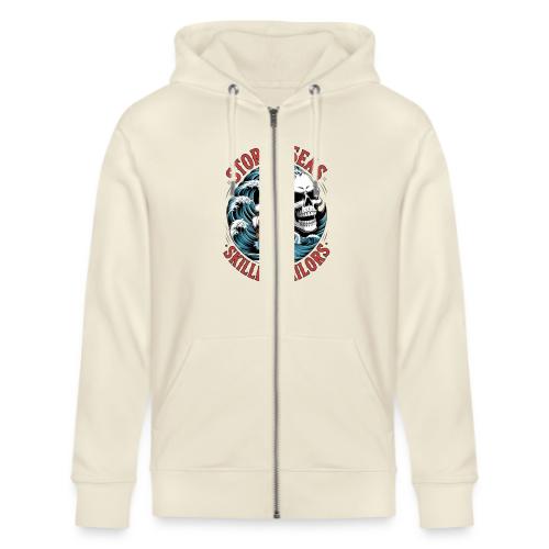 Stormy Seas Skull Pirate Ship Nautical Ocean Waves - Stanley/Stella Cultivator Organic Zip Hoodie