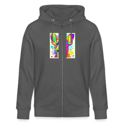 Vibrant Frenchie Bulldog Puppy Art - Stanley/Stella Cultivator Organic Zip Hoodie
