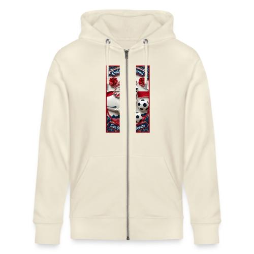 England Lion Soccer T Shirt, Football Pride Gift - Stanley/Stella Cultivator Organic Zip Hoodie