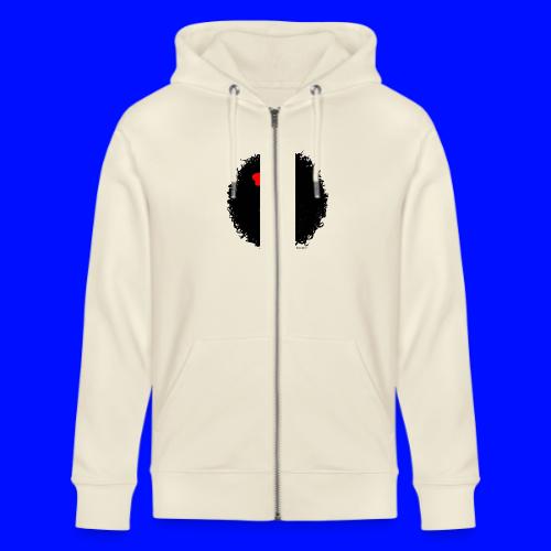 Curly Ashley with pink bow - Stanley/Stella Cultivator Organic Zip Hoodie