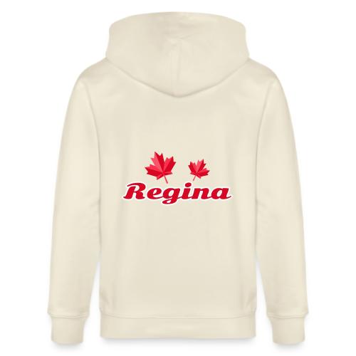Regina with two red maple leaves - Stanley/Stella Cultivator Organic Zip Hoodie