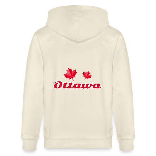 Ottawa with two red maple leaves - Stanley/Stella Cultivator Organic Zip Hoodie