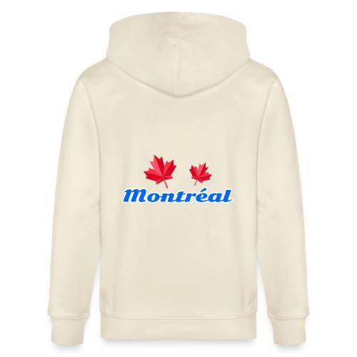 Montréal with two red maple leaves - Stanley/Stella Cultivator Organic Zip Hoodie