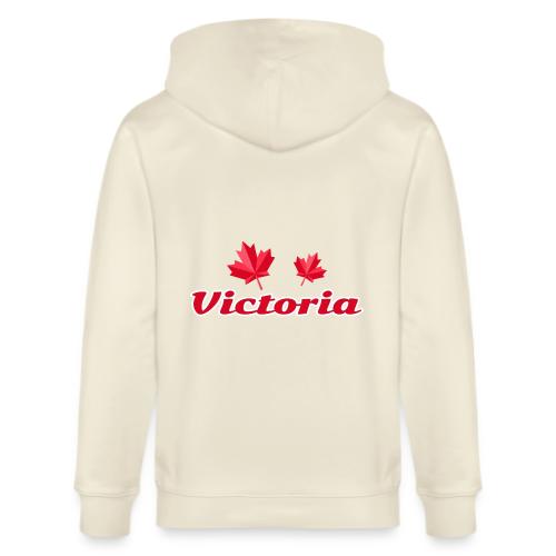 Victoria with two red maple leaves - Stanley/Stella Cultivator Organic Zip Hoodie
