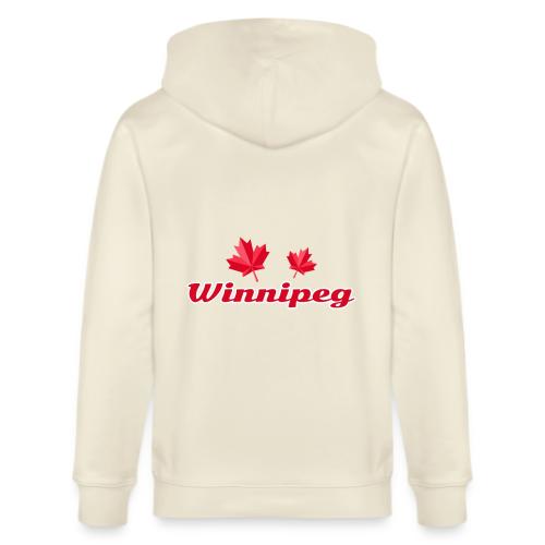 Winnipeg with two red maple leaves - Stanley/Stella Cultivator Organic Zip Hoodie