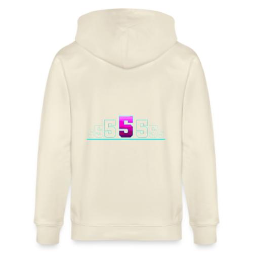 Number 5 in Magenta: Varsity Font - Stanley/Stella Cultivator Organic Zip Hoodie
