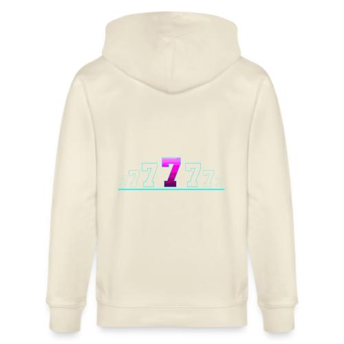 Number 7 in Magenta: Varsity Font - Stanley/Stella Cultivator Organic Zip Hoodie