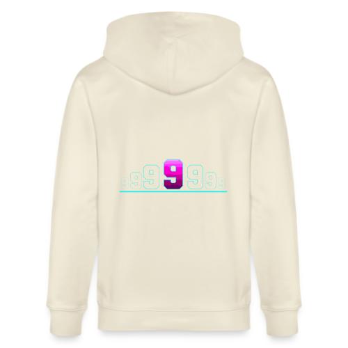 Number 9 in Magenta: Varsity Font - Stanley/Stella Cultivator Organic Zip Hoodie
