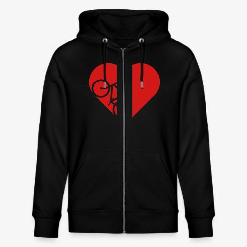 Bike in heart - Stanley/Stella Cultivator Organic Zip Hoodie
