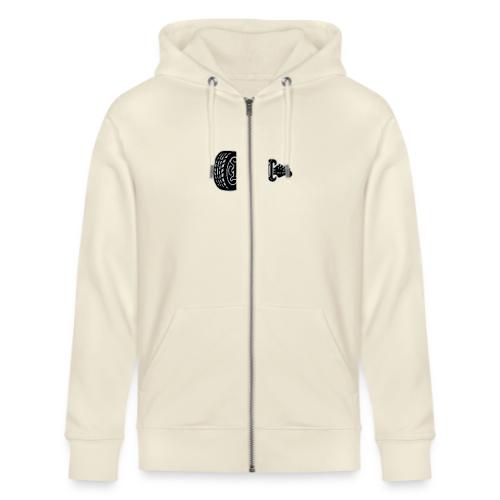 The D® - Detroit Wheel Guitar with Flames Blk Slvr - Stanley/Stella Cultivator Organic Zip Hoodie