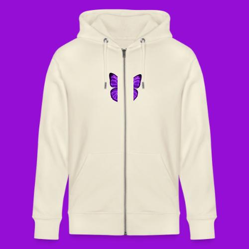 Neon Purple Butterfly - Stanley/Stella Cultivator Organic Zip Hoodie