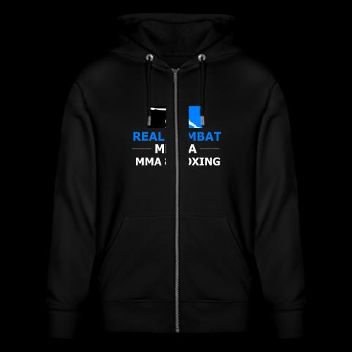 RCM MMA & BOXING Light Blue White Text - Stanley/Stella Cultivator Organic Zip Hoodie