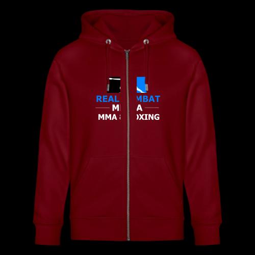 RCM MMA & BOXING Light Blue White Text - Stanley/Stella Cultivator Organic Zip Hoodie