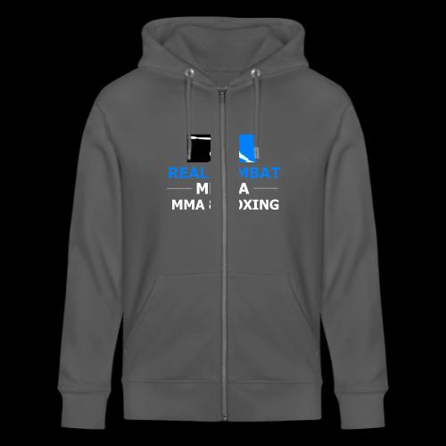 RCM MMA & BOXING Light Blue White Text - Stanley/Stella Cultivator Organic Zip Hoodie