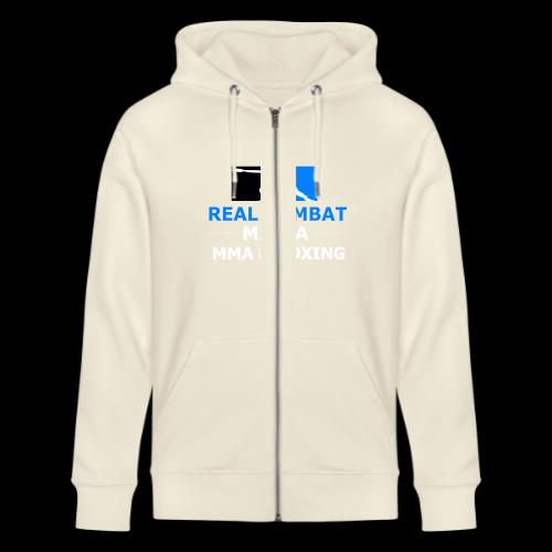 RCM MMA & BOXING Light Blue White Text - Stanley/Stella Cultivator Organic Zip Hoodie